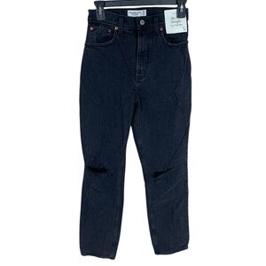 Women's Abercrombie & Fitch Black The 90's Straight Ultra High Rise Jeans Size 0